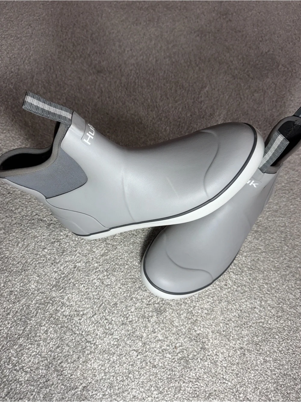 Huk Men's Gray Waterproof Slip-On Rain & Snow Boots